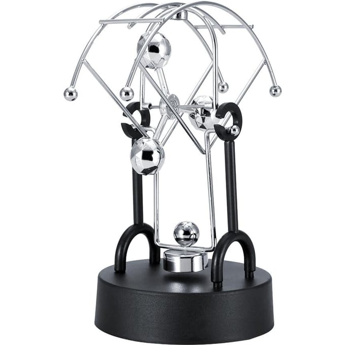 Semi golbe shape Revolving Gadget Perpetual Motion Desk Office Decor Physics Science Art Toy gray