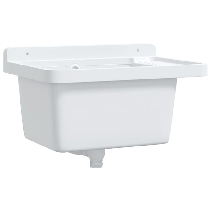 vidaXL - Wasbak - wandgemonteerd - 50x35x24 - cm - hars - wit