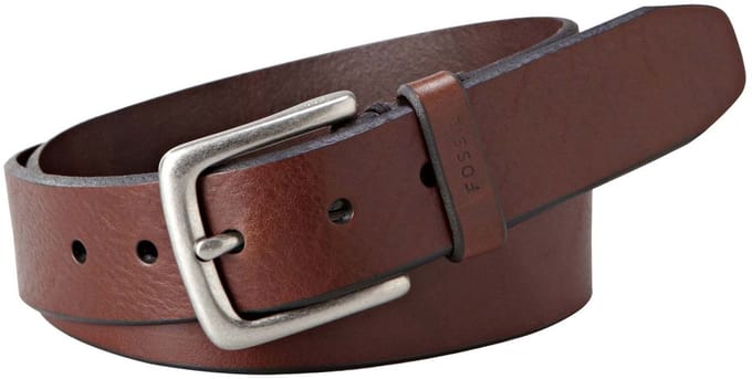 FOSSIL riem Joe Leather Belt W100 Brown bruine