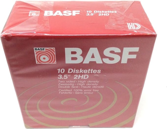 BASF 2HD High Density 3.5" Diskettes 10 pack