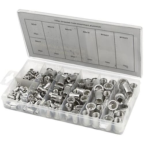 HBM 150 Delig Blindklinkmoeren Assortiment Aluminium