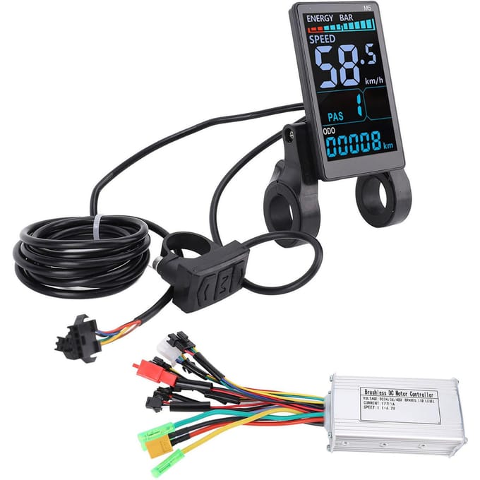 Contrôleur de Moteur à Courant Continu sans Balais 36V 48V Contrôle de Vitesse pour Vélo 17A 3 Modes Écran LCD M5 Couleur black