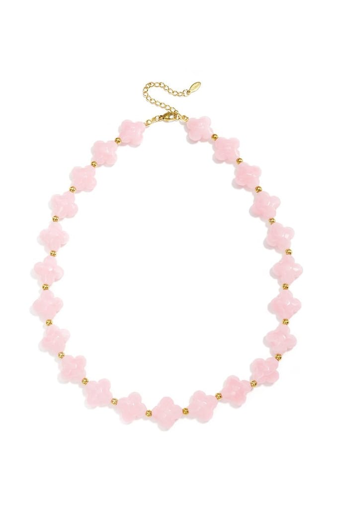 Lichtroze Clover ketting