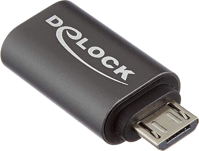 Adapter USB 2.0 MICRO-B MANNEN TOT USB TYPE-C 2.0 Vrouwelijke antraciet