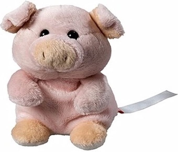 MBW Pluche varken/big knuffel - 11 cm boerderijdier met schermreiniger