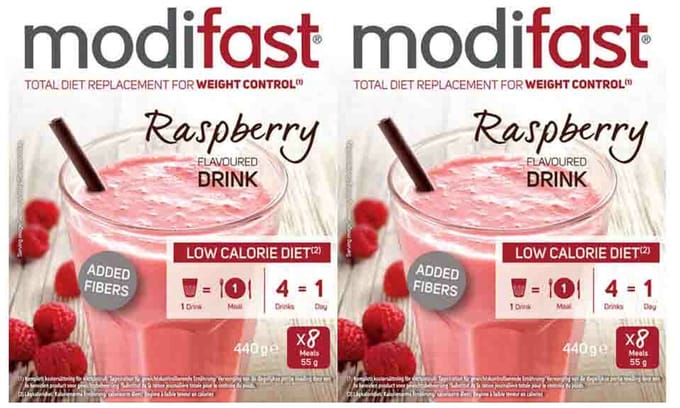 Modifast Weight Control Milkshake Raspberry - 2 x 8 x 55 gr - Voordeelverpakking