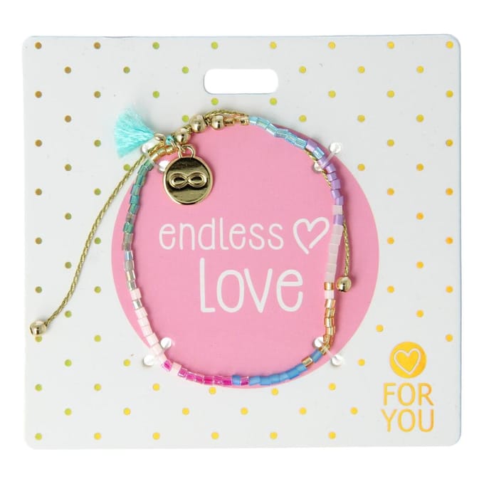 Depesche - Trend kralenarmband Protection & Love - met tekst Endless Love