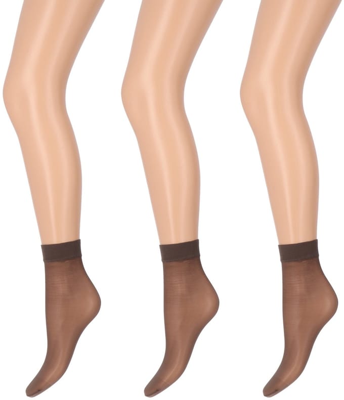 Marianne - Dames Pantysocks Satin Sheers - 15Den - 3-Pack - Maat One Size - Graphite