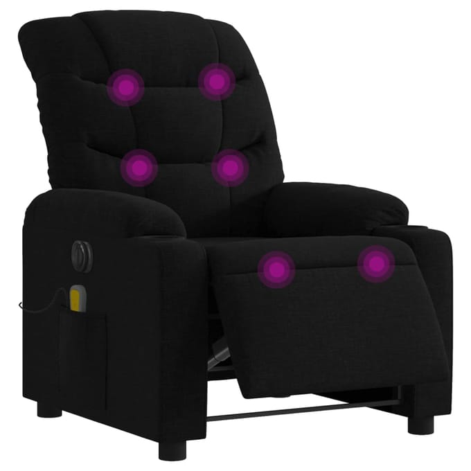vidaXL - Massagestoel - elektrisch - verstelbaar - stof - zwart