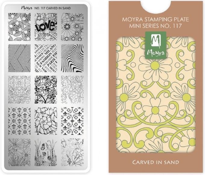 Moyra Mini Stamping Plate 117 Carved in Sand