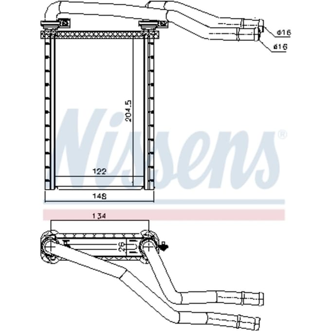 Warmtewisselaar, interieur verwarming NISSENS 73991