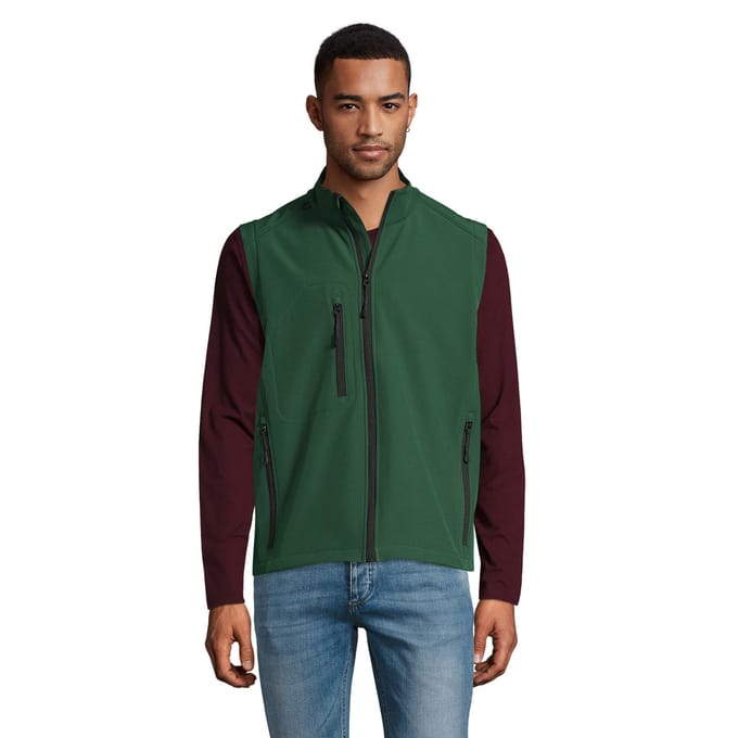 SOLS Heren Rallye Softshell Mouwloos Gilet (Fles groen)