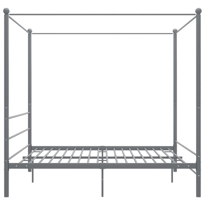 vidaXL - Hemelbedframe - metaal - grijs - 180x200 - cm