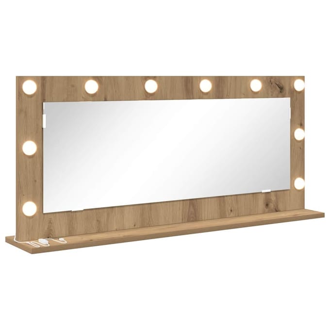 vidaXL - Make-up - Spiegel - Artisan - Eiken - 100 - x - 45 - x - 18 - cm - Rechthoekig