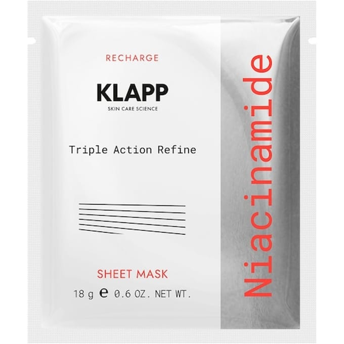 KLAPP Niacinamide Triple Action Refine Sheet Mask Hydraterende maskers Unisex