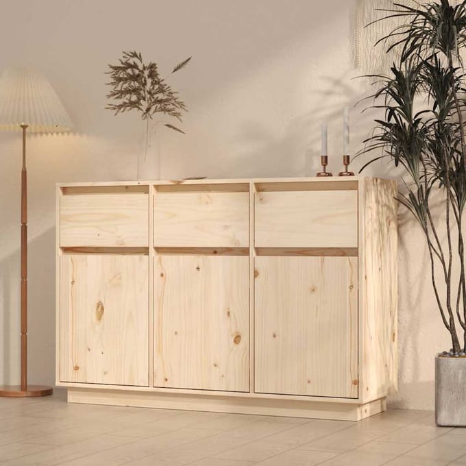 vidaXL - Dressoir - 111x36x75 - cm - massief - grenenhout