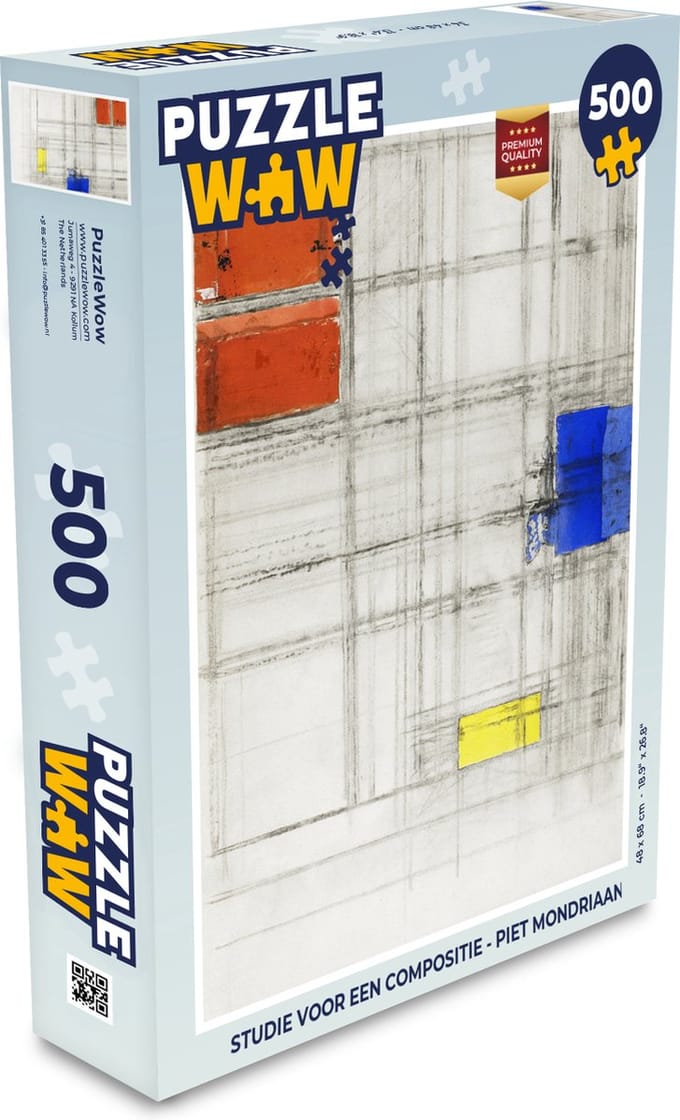Puzzel Studie voor een compositie - Piet mondriaan - Legpuzzel - Puzzel 500 stukjes