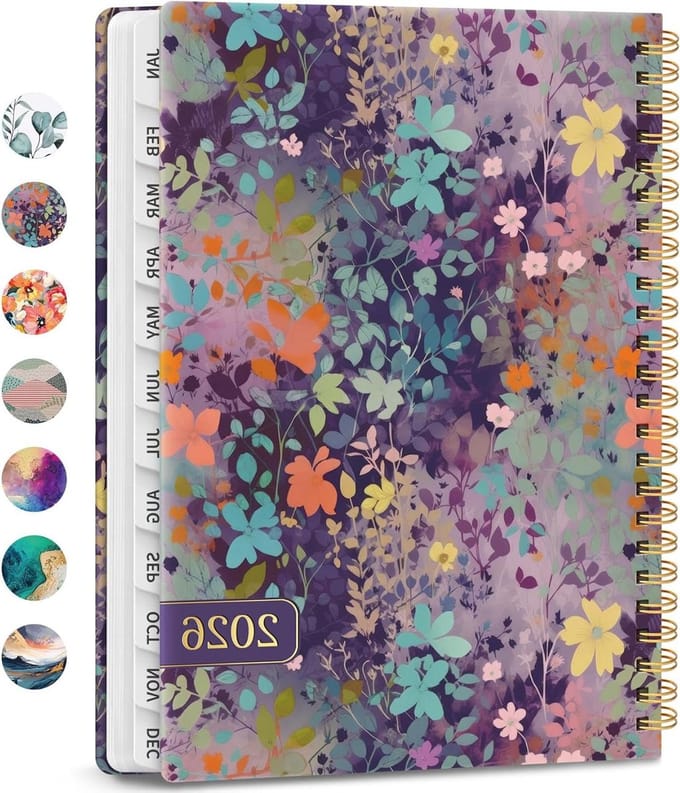 2026 Planner - Week Maand Kalender - Jaar Organiseren - Harde Kaft Spiraal - A5 Formaat - Violet