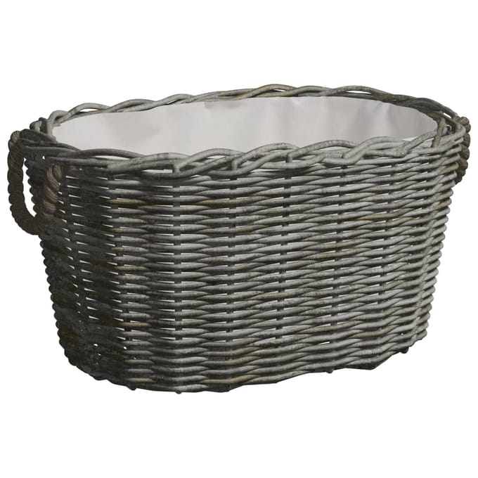 vidaXL - Houtmand - met - handvatten - 59x42x28 - cm - wilgenhout - grijs