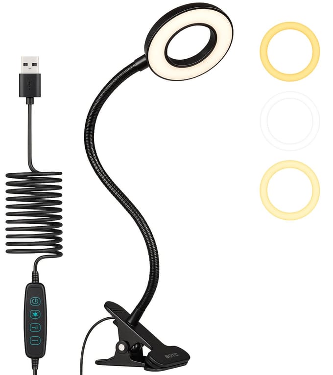 BOTC Bureaulamp LED Dimbaar- Met Klem - 3 Kleurmodi - 10 Helderheidsmodi - Zwart