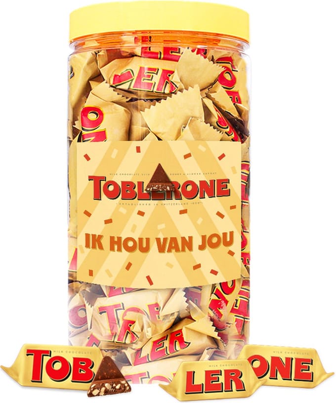 Toblerone Tiny chocolade "Ik Hou Van Jou" - melkchocolade met nougat, amandel en honing - 500g