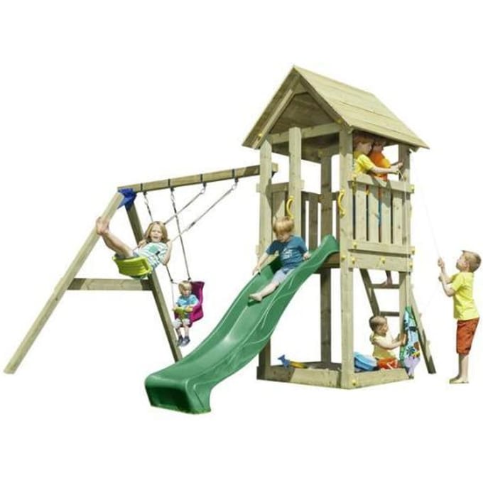 Bluerabbit 2.0 Rabbit 2.0 Schommel met speeltoren Kiosk met groene glijbaan Schommels Schommels