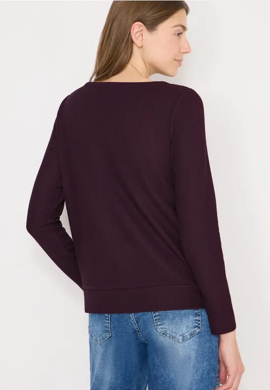 Getextureerd shirt met lange mouwen