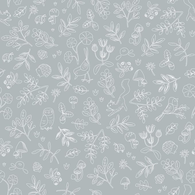 Little Dutch Non-Woven Behang - Forest Wonders - Denim Blue