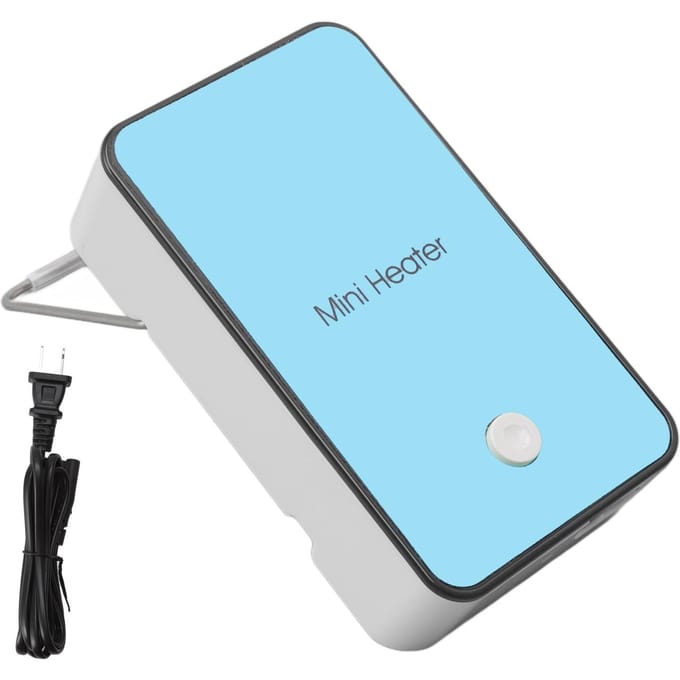 Mini Heater Snelle Verwarming Laag Geluidsniveau Miniwatt Blauw Draagbare Bureauverwarmer met Roterende Beugel voor gray