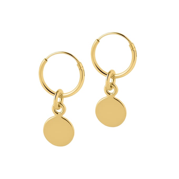 Goud Plated Hoop met Rondje 12 MM