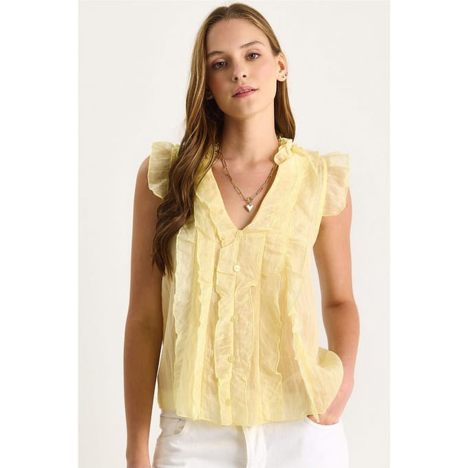 Rimpel Drapé V-hals Blouse