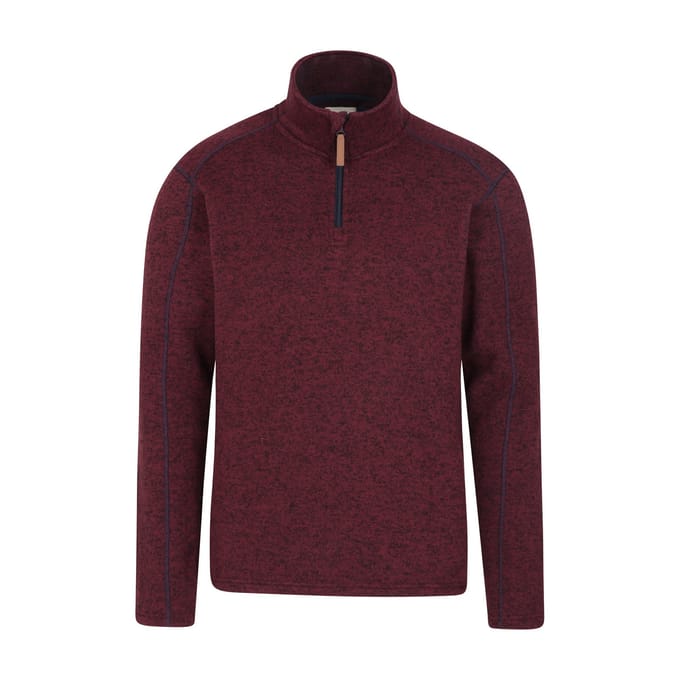 Mountain Warehouse Heren Idris II Half Zip Fleece Top (Donkerrood)