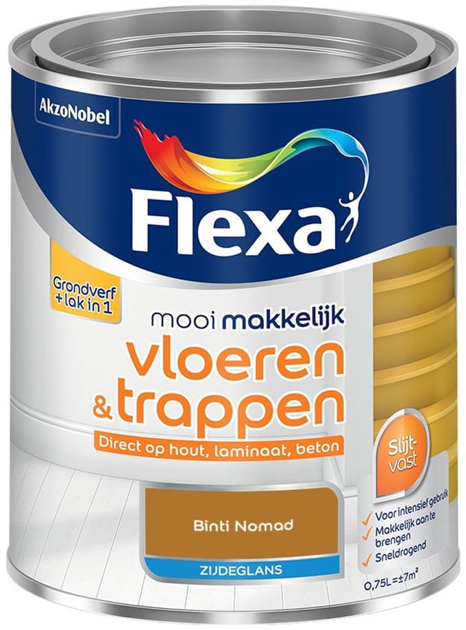 Flexa - Mooi Makkelijk Vloeren & Trappen Zijdeglans - Binti Nomad - Mengverf - 750 Ml