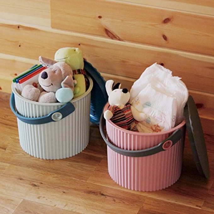 Mini Opbergemmer met Deksel - Beige Bruin