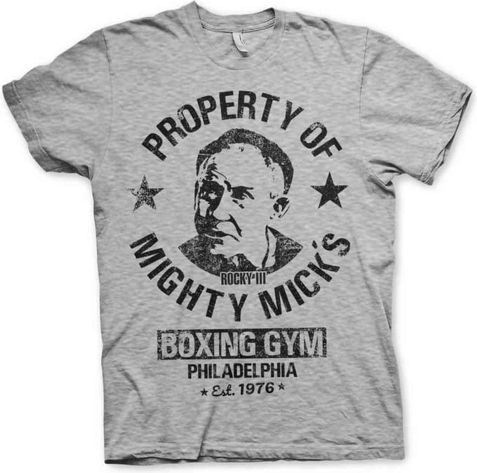 Rocky Heren Tshirt -2XL- Mighty Mick's Gym Grijs