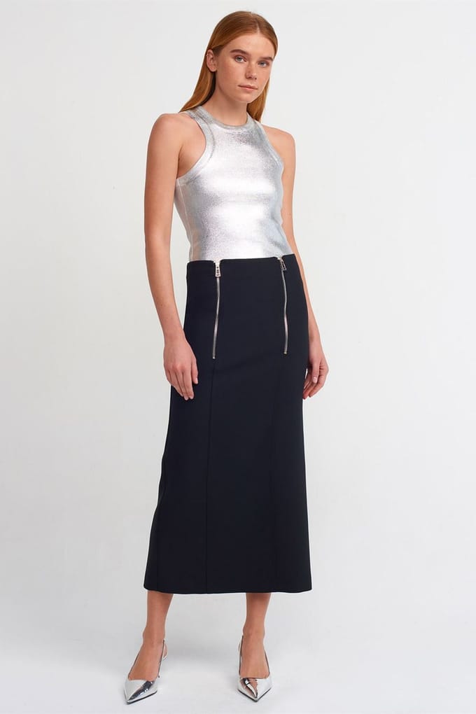 Hoge Taille Midi Pantalonrok