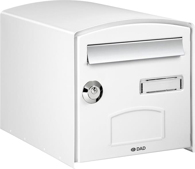Dubbele Brievenbus - Koepel Model - Post Ontvangen - Innovatief Gebogen Design - 41 x 30 x 32 cm - Wit