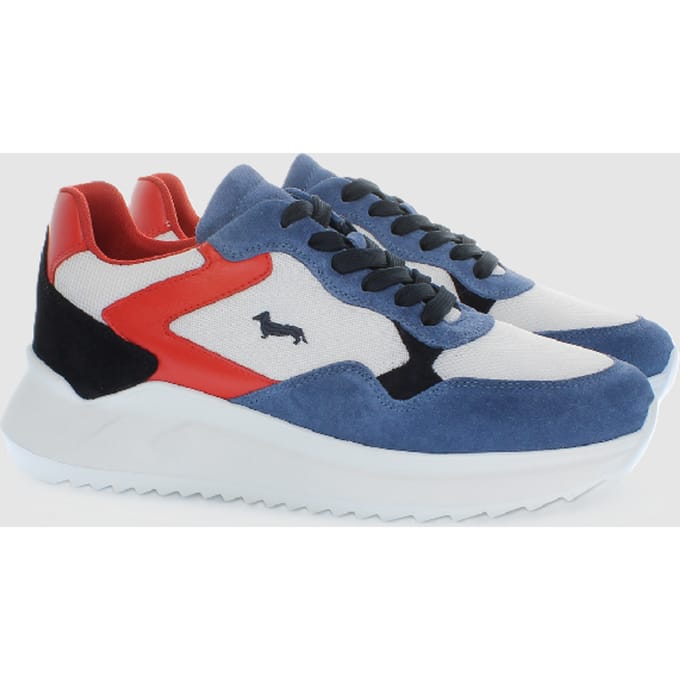 suede schoenen man avio-bianco