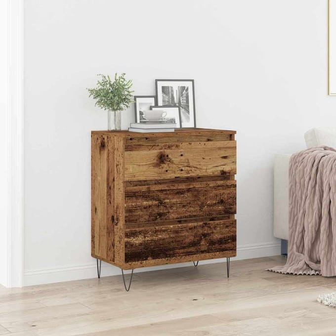 vidaXL - Dressoir - Oudhout - 60 - x - 35 - x - 70 - cm - Bewerkt - hout