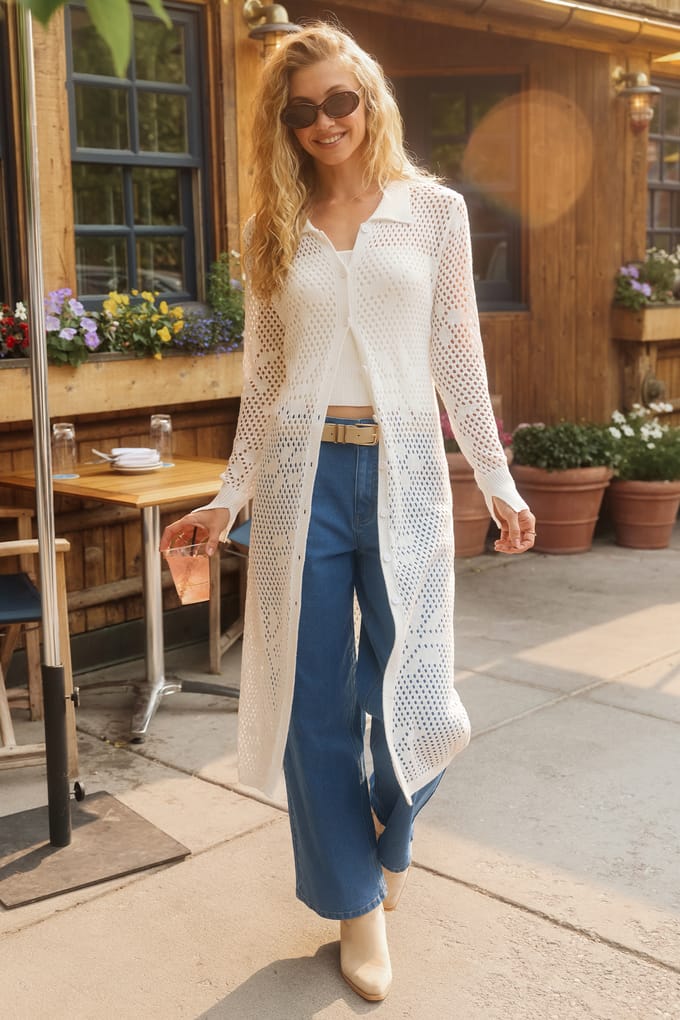 Weekend Wandering White Cardigan