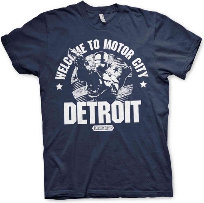 Robocop Heren Tshirt -S- Welcome To Motor City Blauw
