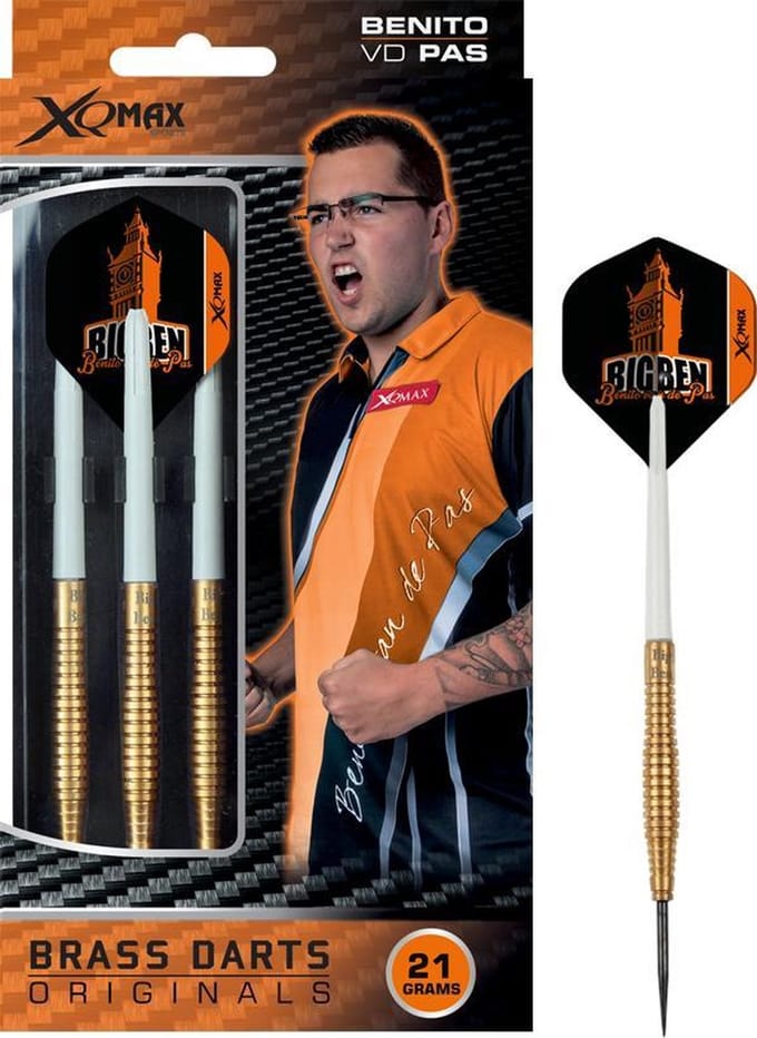XQ-Max Benito van de Pas dartpijlen Brass 21 GR