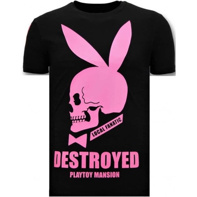 Exclusief Mannen T-shirt - Destroyed Playtoy - Zwart