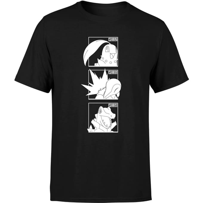 Pokemon Generation 2 Monochrome Starters Men's T-Shirt - Black - 4XL