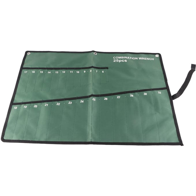 Sac de rangement en toile multi-poches pour outils, clé, pince, clé à molette(25 poches) gray