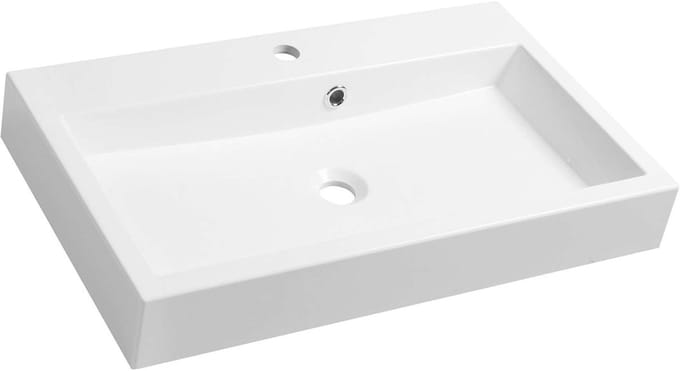 Sapho Orinoko - Wastafel 70x42 cm, met overloop, kraangat, wit OR070