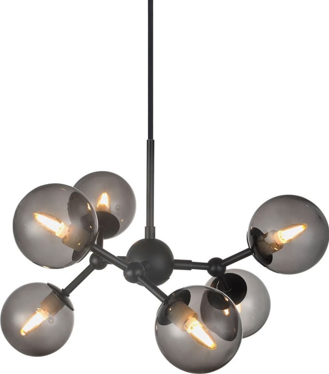 Halo Design Atom Kroonluchter Zwart/ Rook