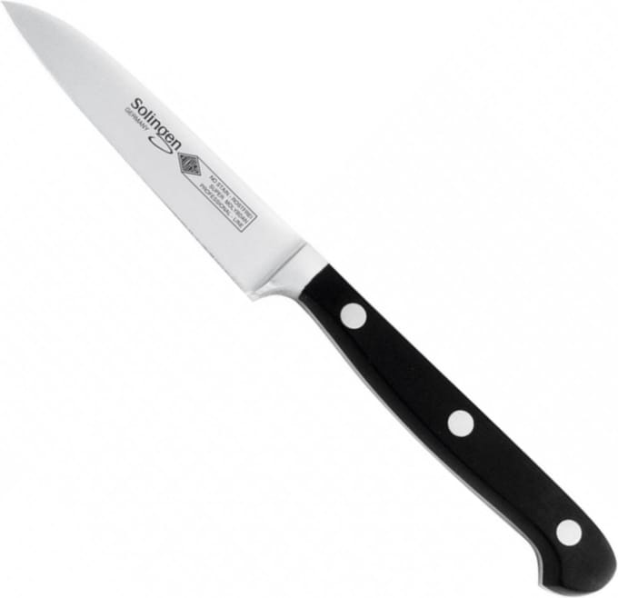 Eikaso Solingen Schilmes 9 cm – Roestvrij Staal – Ergonomisch Zwart Handvat