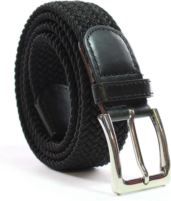 Elastiek Riem - Stretch - Gevlochten - Zwart  120 cm