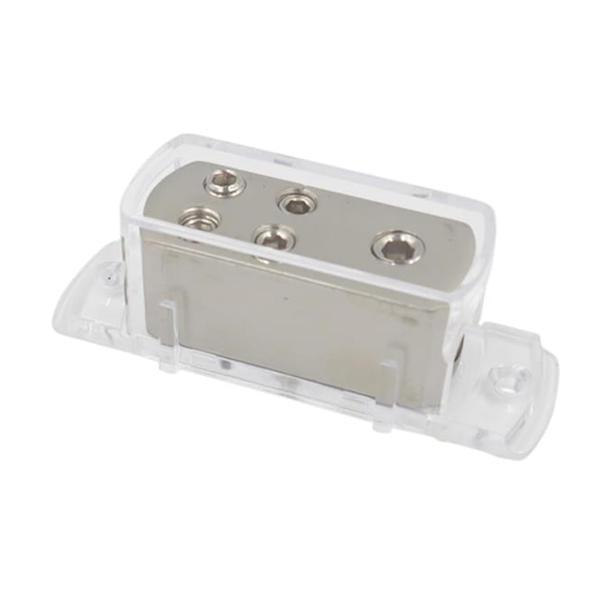 Splitterbox voor auto-audioconversie, 4-weg aardingsconnector voor audioconversie, 4GA8GA-lijnsplitter transparant